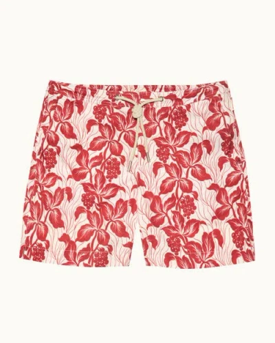 Orlebar Brown Bulldog Drawcord Mid Length Swim Shorts In Summer Red