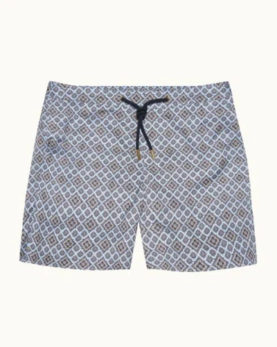 Orlebar Brown Bulldog Drawcord Mid Length Swim Shorts In Wave Blue