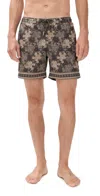Orlebar Brown Bulldog Drawcord Paisley Bloom 6 Shorts Bronze In Brown