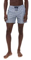 Orlebar Brown Mens Wave Blue Bulldog Drawstring Woven Swim Shorts In Gray