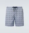 Orlebar Brown Mens Wave Blue Bulldog Drawstring Woven Swim Shorts