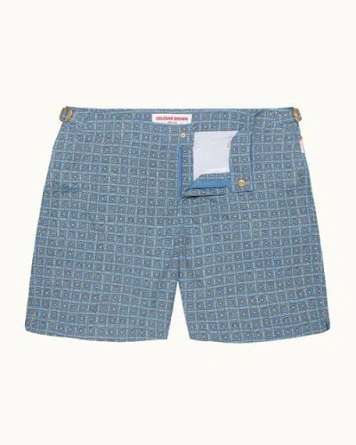 Orlebar Brown Bulldog Exclusive-print Mid-length Swim Shorts In Light Saltwater Blue