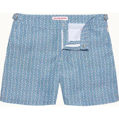 Orlebar Brown Bulldog Exclusive-print Mid-length Swim Shorts In Light Saltwater Blue