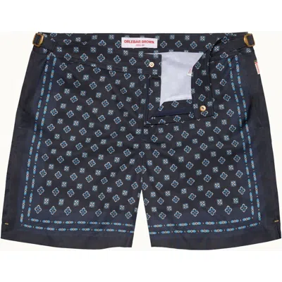 Orlebar Brown Bulldog Exclusive-print Mid-length Swim Shorts In Blue