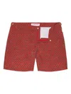 Orlebar Brown Bulldog Geometric-print Buckle-detail Swim Shorts In Red