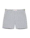 Orlebar Brown Bulldog Jacquard High Low Geo Swim Trunks In White