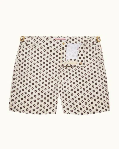 Orlebar Brown Bulldog Mid-length Swim Shorts In Latte/damson