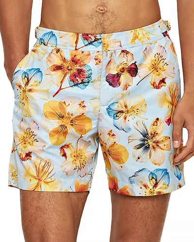 Orlebar Brown Bulldog Oshibana 6 Swim Trunks In Springwater Blue