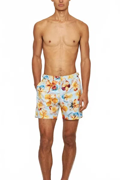 Orlebar Brown Bulldog Oshibana Swim Shorts In Spring Water Luxe In Multi