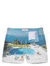 Orlebar Brown Bulldog Photographic Swim Shorts In Pacifico In Blue