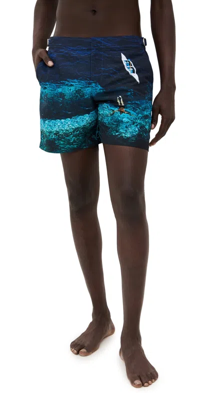 ORLEBAR BROWN BULLDOG PHOTOGRAPHIC SWIM SHORTS 6 DEEP SEA