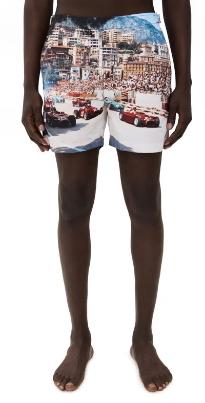 ORLEBAR BROWN BULLDOG PHOTOGRAPHIC SWIM SHORTS 5.5 START YOUR ENGINES