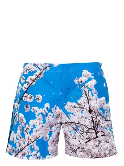 Orlebar Brown Bulldog Photographic Swim Shorts In Blossom