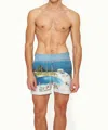 Orlebar Brown Bulldog Photographic Swim Shorts In Pacifico In Blue