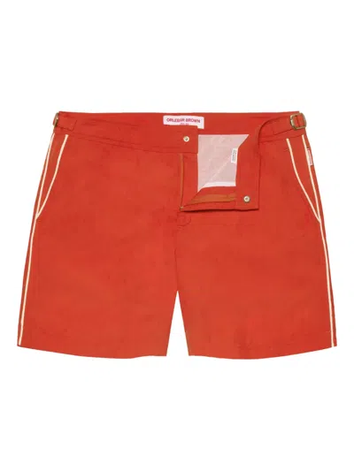 Orlebar Brown Bulldog Piping Swim Shorts In Orange