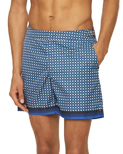 Orlebar Brown Bulldog Piscina Stripe 6 Swim Trunks In Catalina Blue