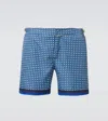 Orlebar Brown Bulldog Printed Swim Trunks In Blue