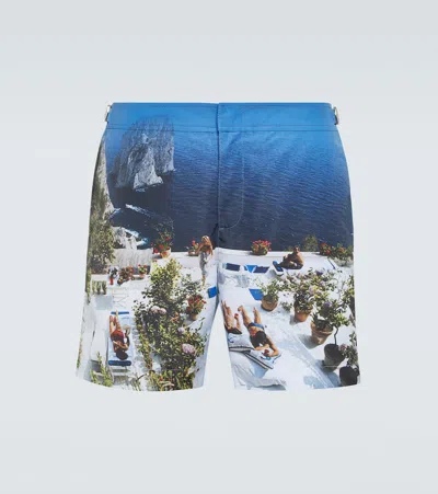 Orlebar Brown Bulldog Printed Swim Trunks In Terrace