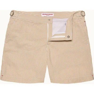 Orlebar Brown Bulldog Seersucker Mid-length Classic Fit Swim Shorts