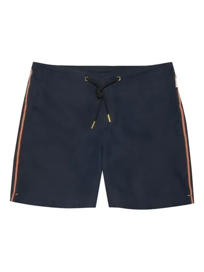 Orlebar Brown Bulldog Stripe-drawcord Swim Shorts In Blue