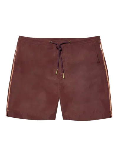 Orlebar Brown Bulldog Stripe Swim Shorts In Brown