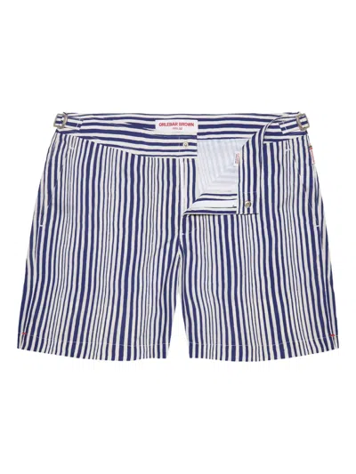 Orlebar Brown Bulldog Striped Swim Shorts In Blue