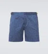 Orlebar Brown Mens  Bulldog Striped Woven Swim Shorts In Blue