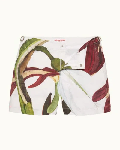 Orlebar Brown Bulldog Tailored-fit Swim Shorts In White Sand/damson