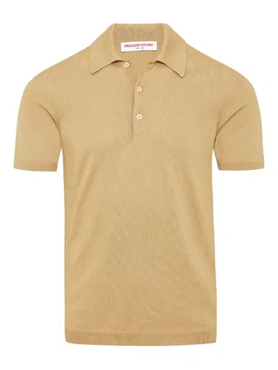 Orlebar Brown Burnham Cotton-blend Polo Shirt In Brown