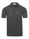 Orlebar Brown Burnham Textured Silk-cotton Polo Shirt In Black