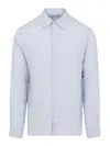 Orlebar Brown Justin Long-sleeved Shirt In Blue