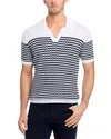 Orlebar Brown Canet Stripe Cotton-knitted Polo Shirt In Cloud/ink