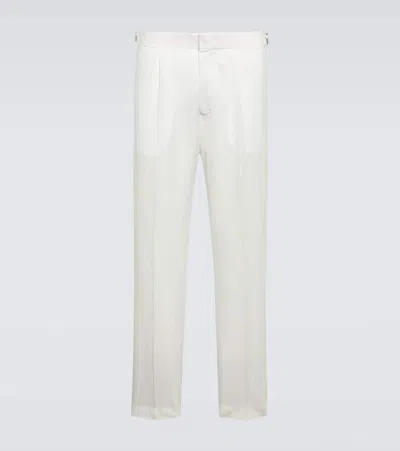 Orlebar Brown Carsyn Linen And Cotton Tapered Pants In White
