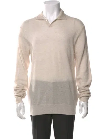 Pre-owned Orlebar Brown Cashmere Collar Polo Sweater In Neutrals