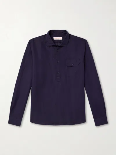Orlebar Brown Cesare Linen And Cotton-blend Shirt In Blue