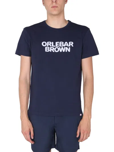 Orlebar Brown Classic Crew Neck T-shirt With Sponge Logo In Blue
