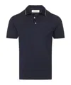 Orlebar Brown Classic Fit Stripe Tipping Collar Polo Shirt In Black