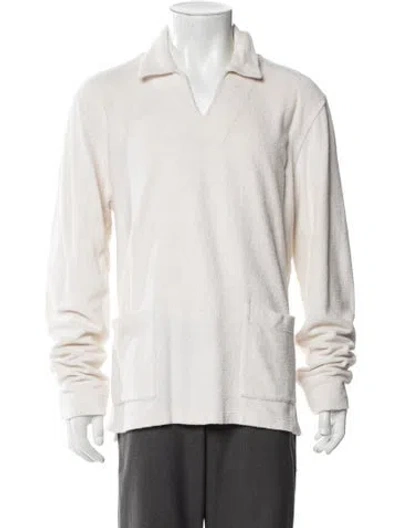 Pre-owned Orlebar Brown Collar Long Sleeve Polo Sweater In Neutral