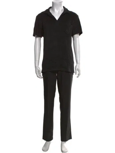 Pre-owned Orlebar Brown Collar Short Sleeve Polo Shirt In Black