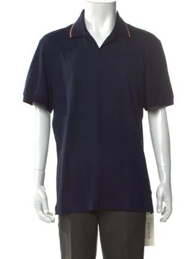 Pre-owned Orlebar Brown Collar Short Sleeve Polo Shirt In Blue