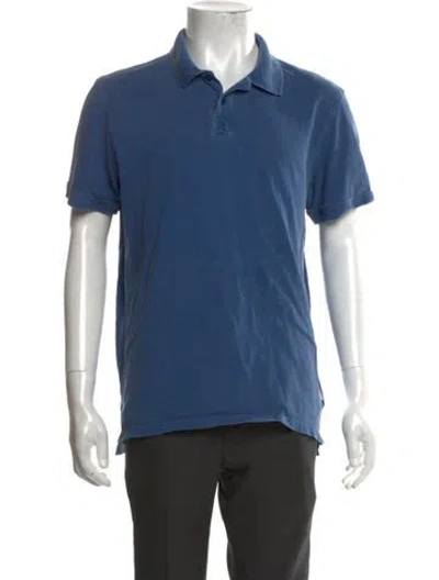 Pre-owned Orlebar Brown Collar Short Sleeve Polo Shirt In Blue