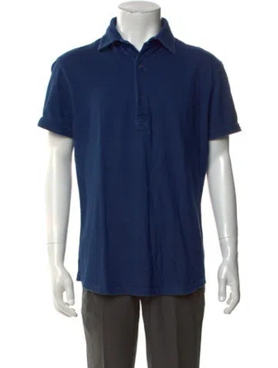 Pre-owned Orlebar Brown Collar Short Sleeve Polo Shirt In Blue