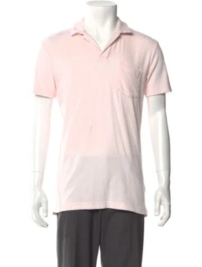 Pre-owned Orlebar Brown Collar Short Sleeve Polo Shirt In Pink