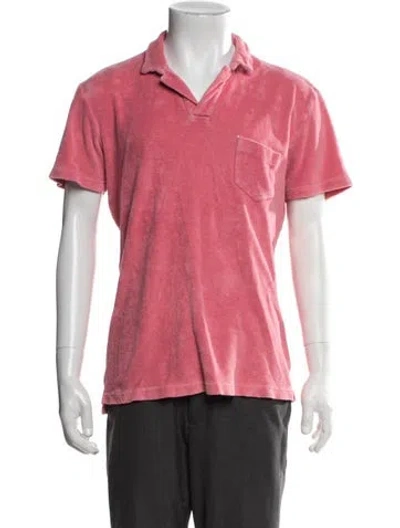 Pre-owned Orlebar Brown Collar Short Sleeve Polo Shirt In Pink