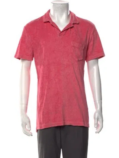 Pre-owned Orlebar Brown Collar Short Sleeve Polo Shirt In Pink