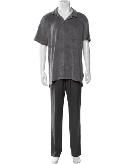 Pre-owned Orlebar Brown Collar Short Sleeve Polo Sweater In Grey