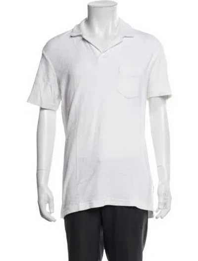 Pre-owned Orlebar Brown Collar Short Sleeve Polo Sweater In White