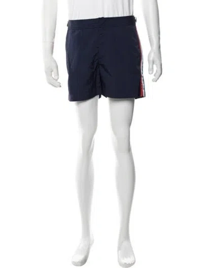 Pre-owned Orlebar Brown Colorblock Pattern Swim Trunks W/ Tags In Blue