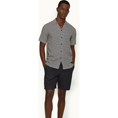 Orlebar Brown Mens Night Iris Cornell Tailored-fit Italian Linen Shorts In Purple