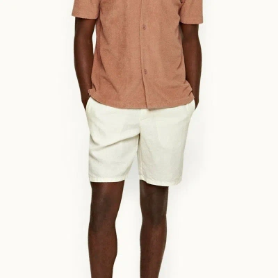 Orlebar Brown Cornell Linen Shorts Sandbar In White